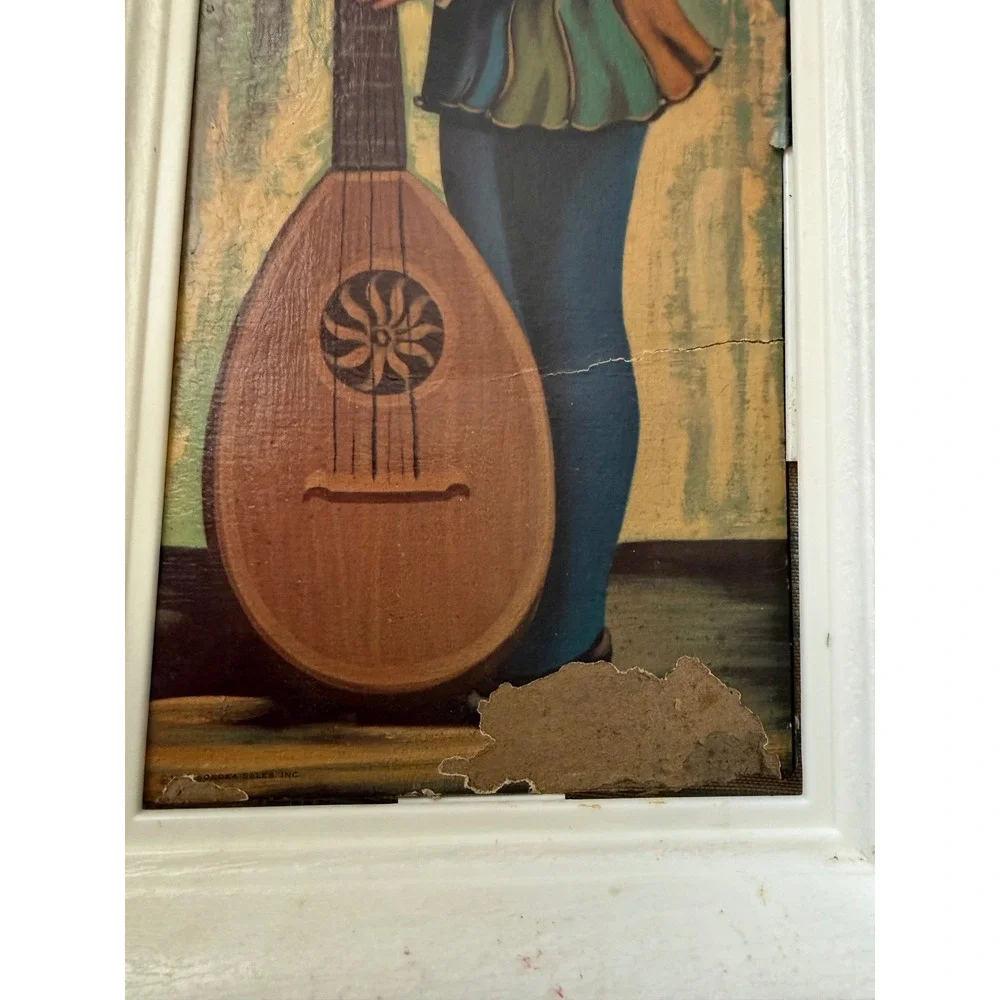 Vintage Big Eye Art Kids Harlequin Prints Set Distressed Mid Century
